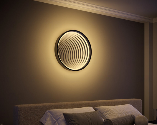 Circle Infinity Mirror Warm White Glow Tunnel Ambient Wall Mood Light