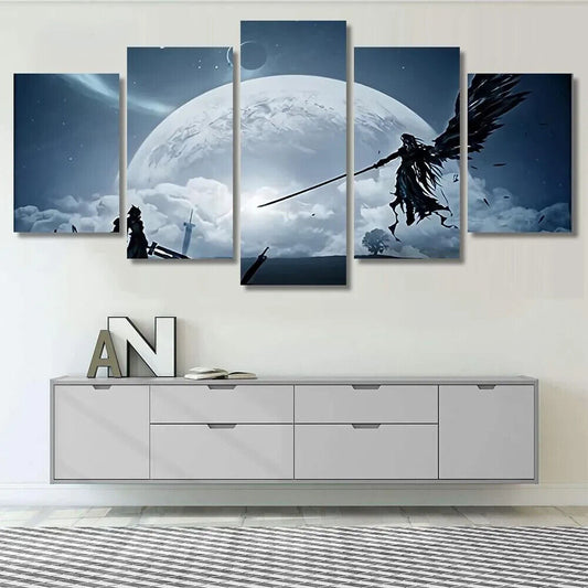 Final Fantasy VII Angelic Warrior Anime 5 Piece Panel Canvas