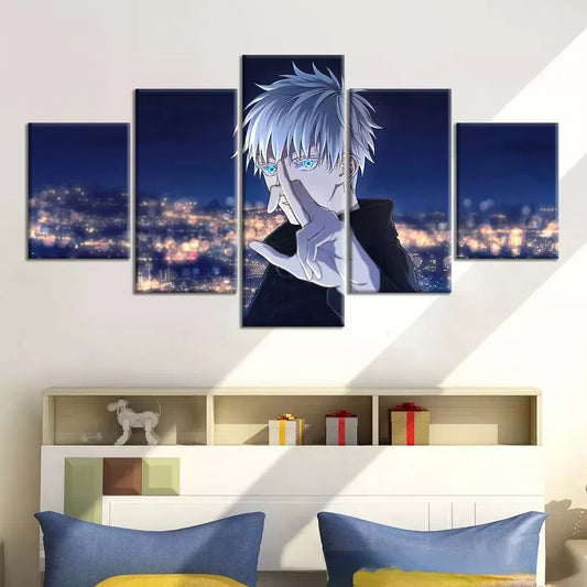Anime Character Jujutsu Kaisen Gojo 5 Piece Panel Canvas