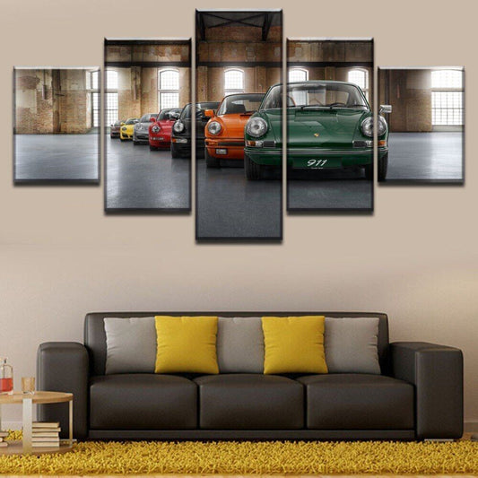 Classic Porsche 911 Sports Racing Car 5 Piece Canvas